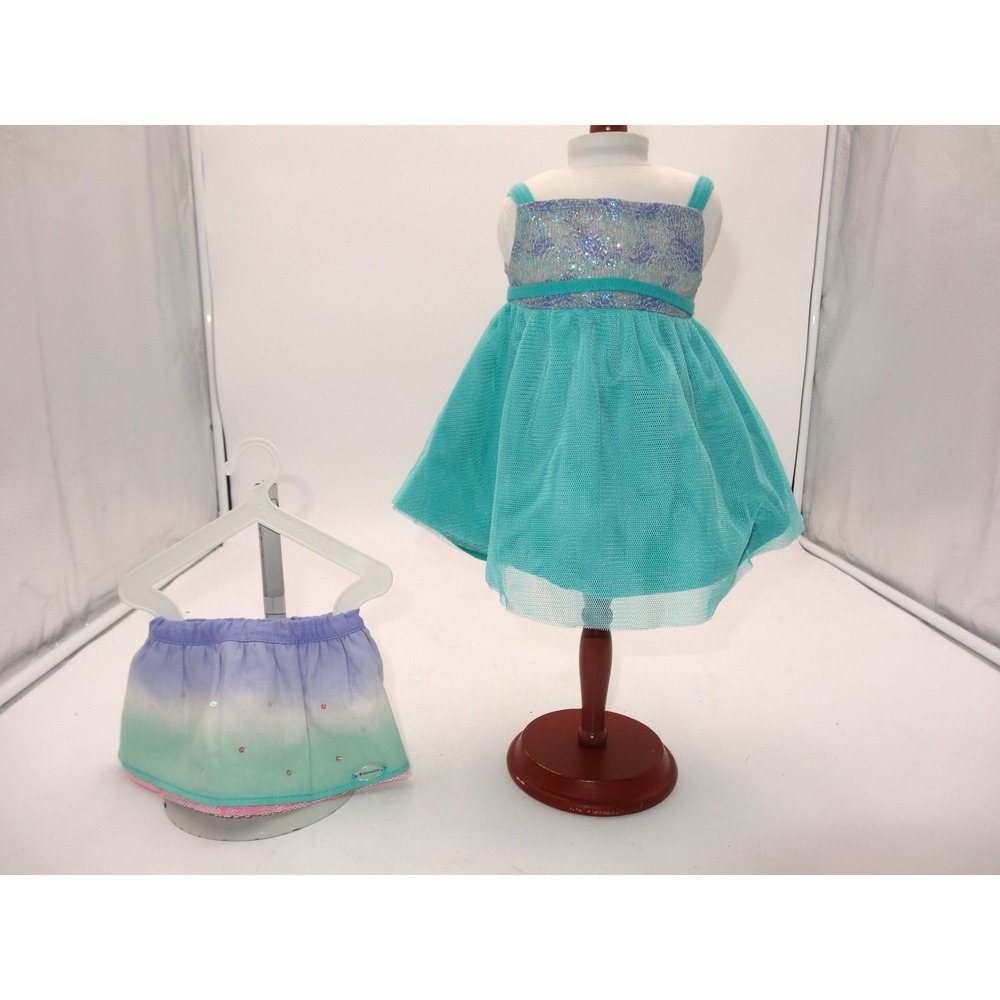 American Girl Ombre Waves Mermaid Sequin Skirt Purple Aqua Pink Mix Match Set